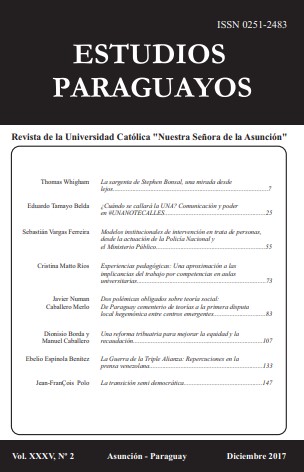 					Ver Vol. 35 Núm. 2 (2017): Revista Estudios Paraguayos
				