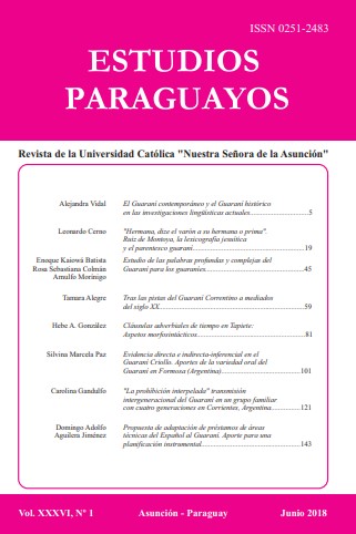 					Ver Vol. 36 Núm. 1 (2018): Revista Estudios Paraguayos
				